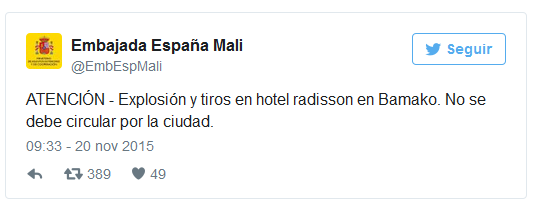 Al menos 3 muertos en la toma de un hotel en Mali con 170 rehenes F0f1b1f4867310ad3e675bd9454b570a