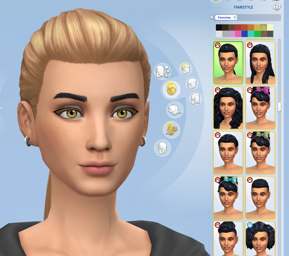 Please make colored eyelashes a feature for all hairstyles — The Sims