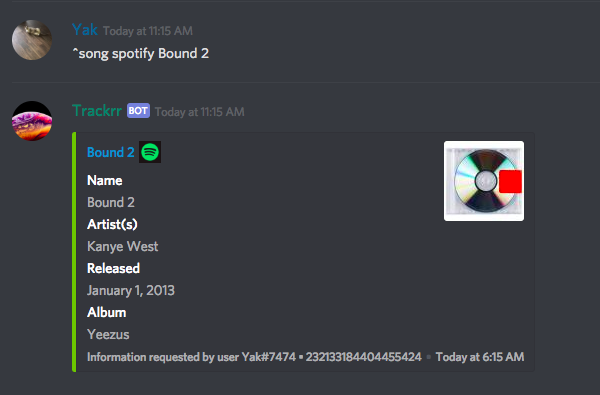 Trackrr Discord Bots - discord music bots for spotify