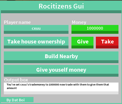 Release Rocitizens Plus Gui - roblox rocitizens how to trade money