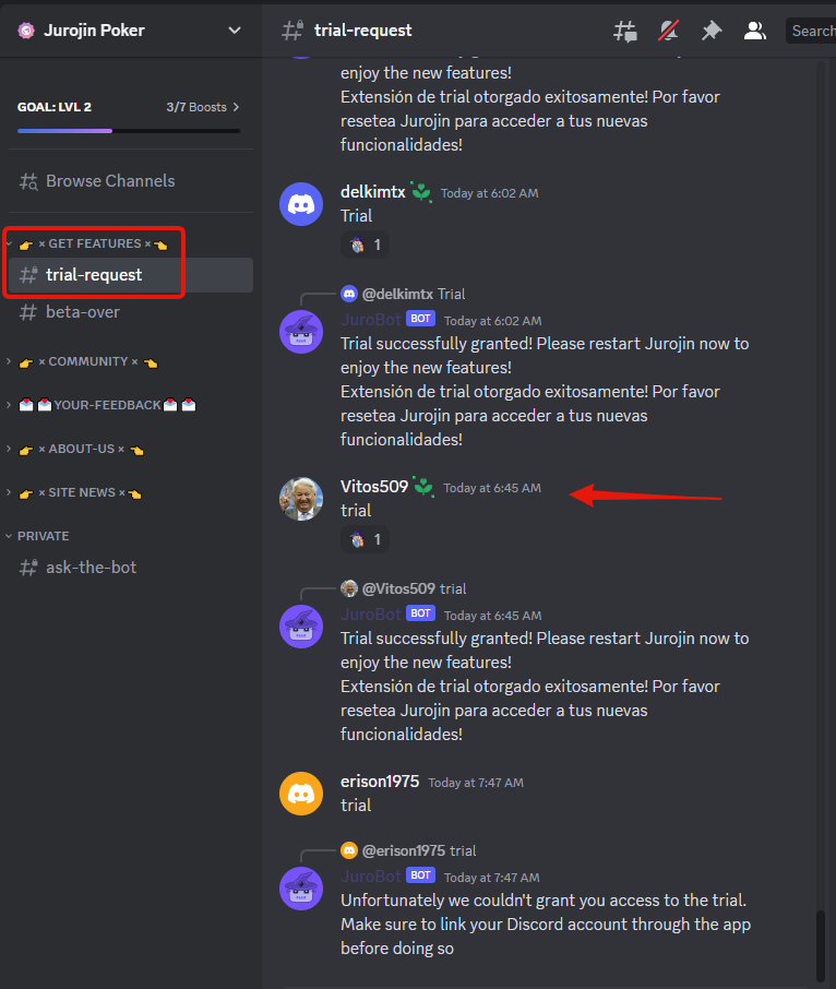 Send a message in Jurojin Discord Server