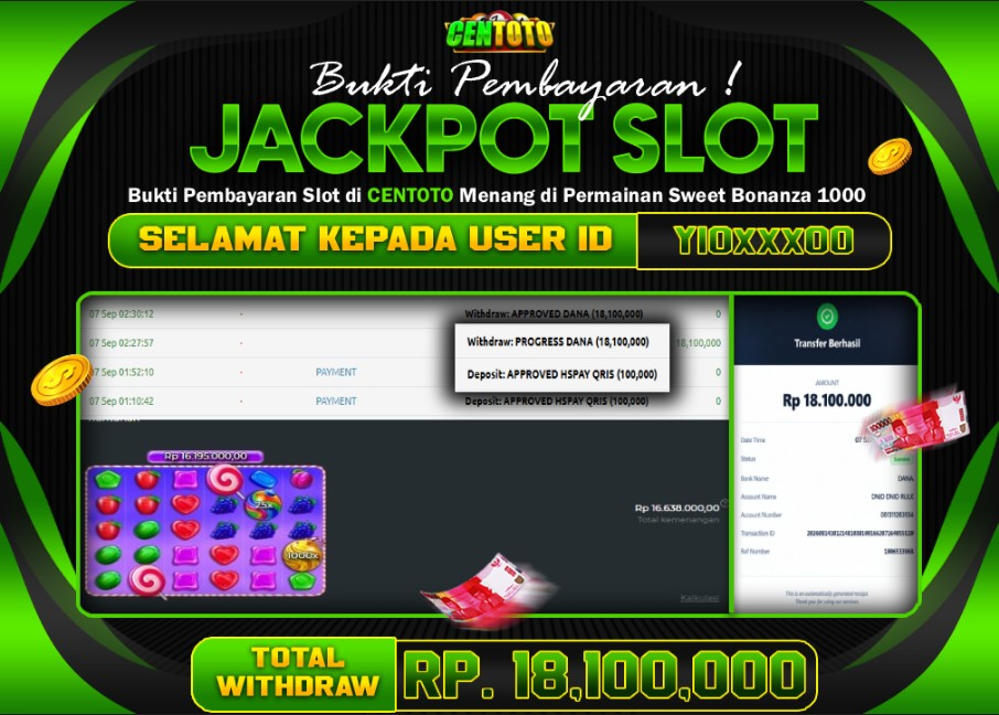  BUKTI JACKPOT LUNAS CENTOTO  RP 18.100.000,-LUNAS