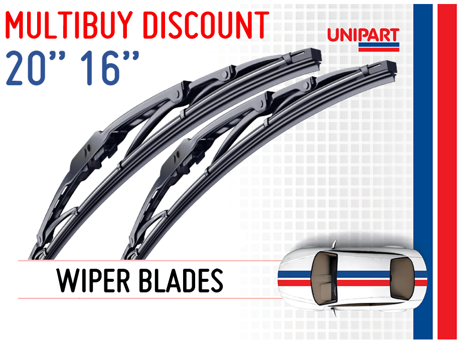 Front Windscreen Universal Wiper Blades Unipart 20"/16" 500mm 400mm