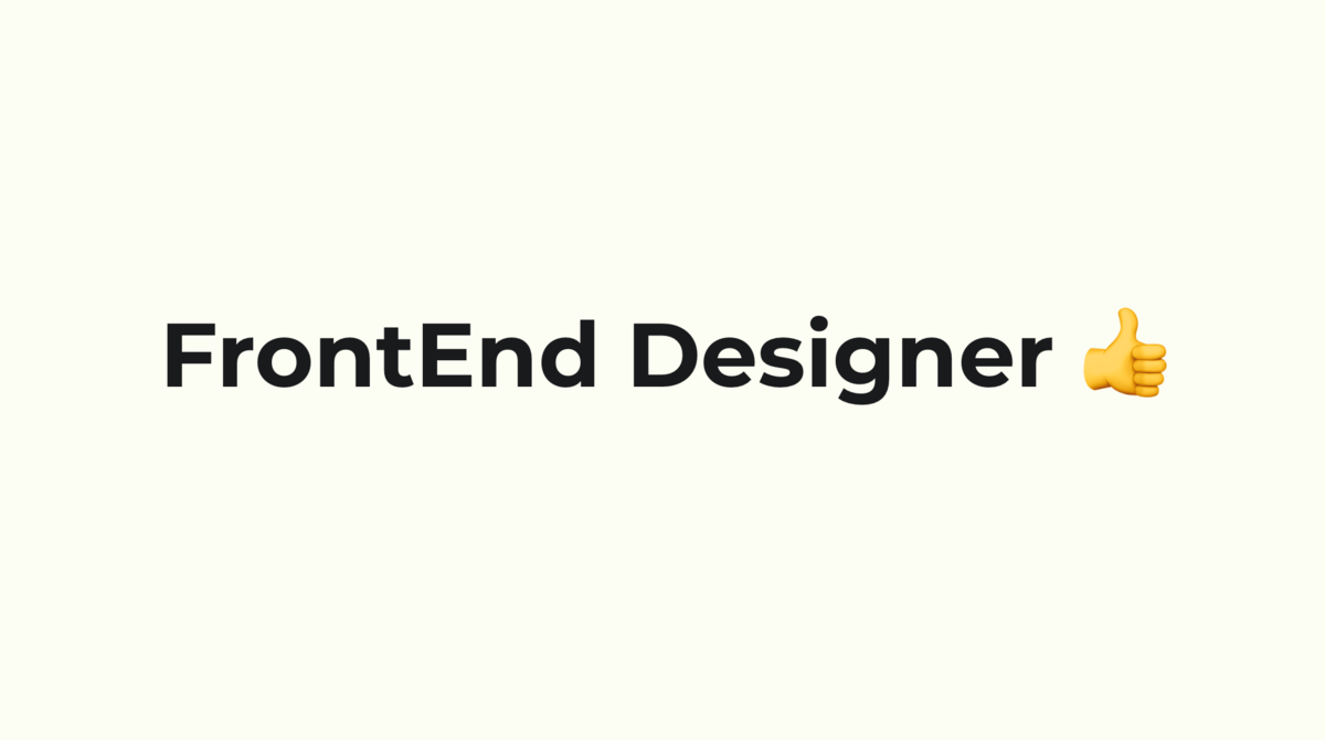FrontEnd Designer 👍