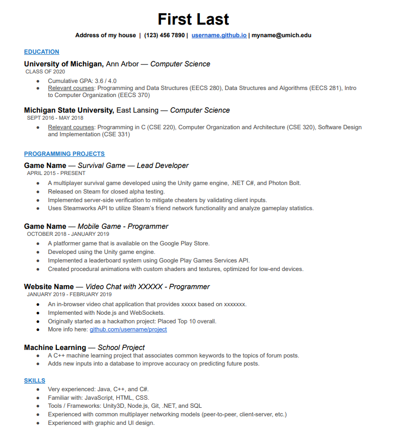 Resume Roasting Thread 06/11/18 : r/csMajors