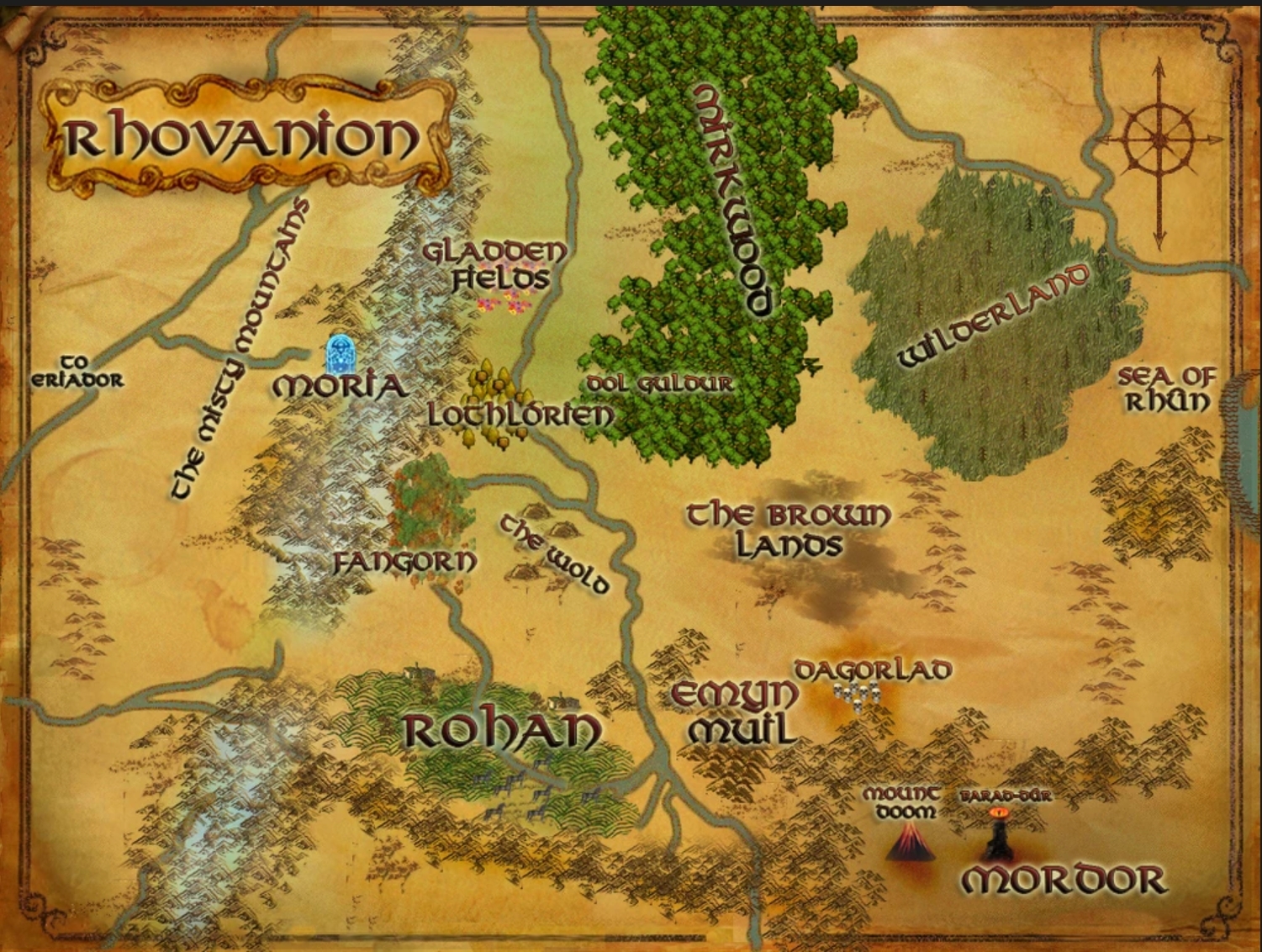 niveles del mapa de lotro