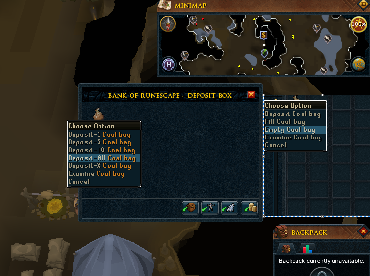 [Ninja Request] Can the coal bag get the same options in the deposit box as in the bank? r