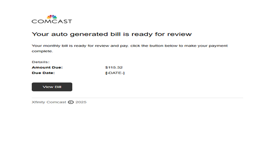 Comcast Latest Letter High Quality Send Inbox HTML 2025