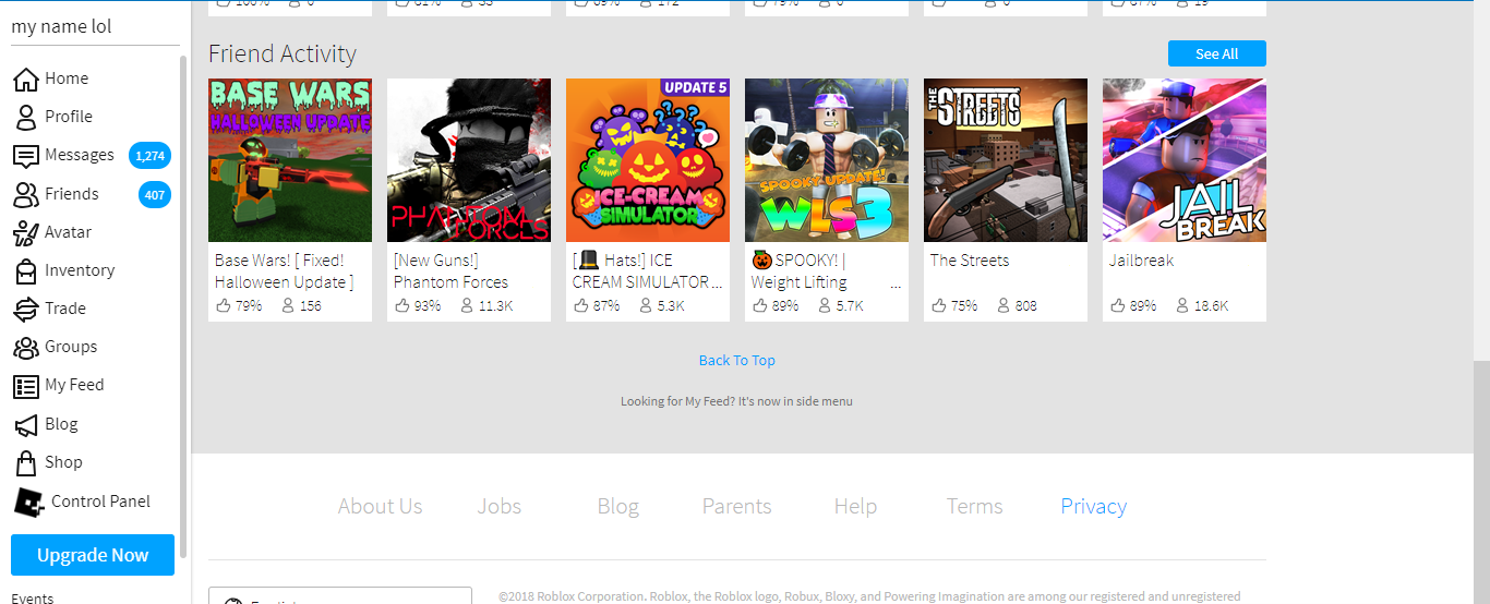 My Feed Has Been Moved Into Its Own Page Roblox - megaman battle fixes roblox