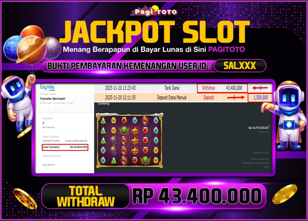 HAPPY JACKPOT MEMBER PAGITOTO SLOT GATES OF OLYMPUS XMAS 1000 Rp 43.400.000-, - LUNAS