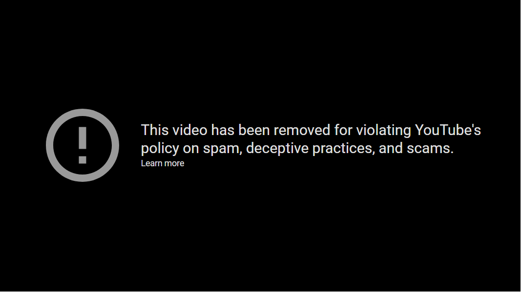 What is removed. Видео удалено. Видео удалено пользователем. Данное видео удалено. Видео удалено за нарушение принципов сообщества.
