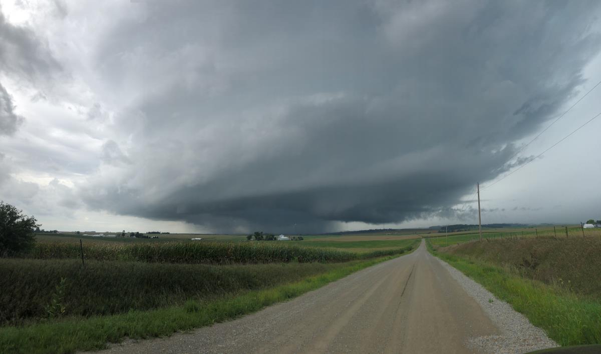 Textbook supercell west of Shellsburg, IA with a tornado imminent. 9/3