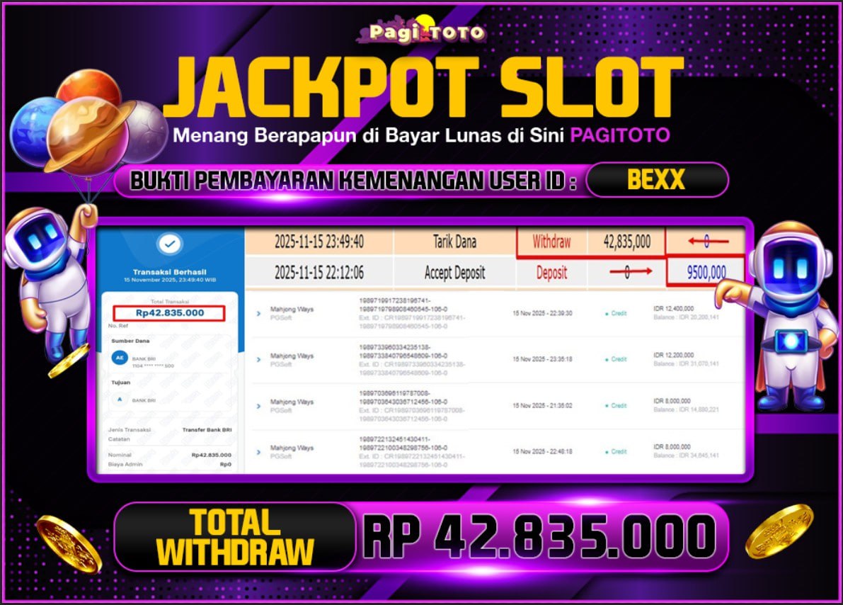 HAPPY JACKPOT MEMBER PAGITOTO SLOT MAHJONG WAYS Rp 42.835.000-, - LUNAS