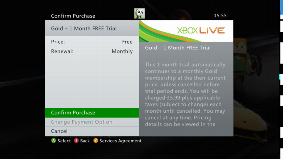 free xbox gold trial