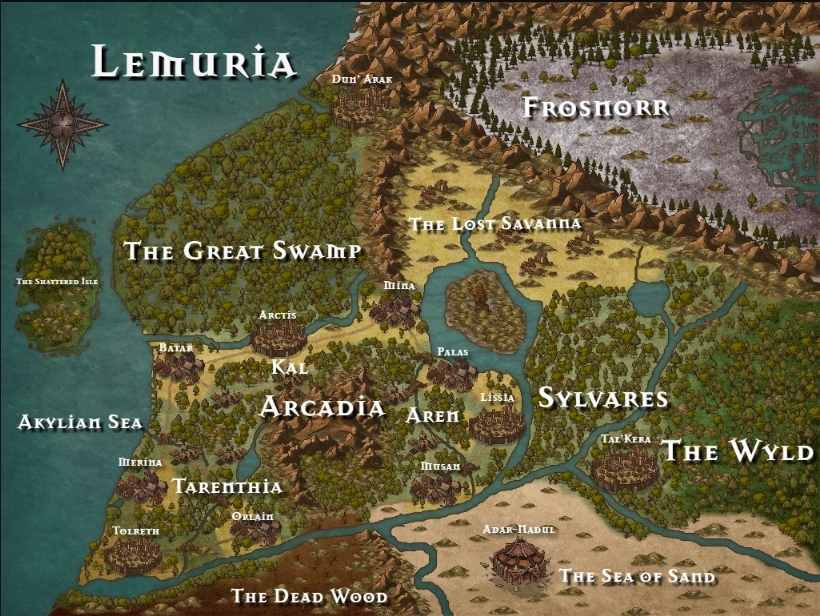 Map of my Homebrew Continent of Lemuria, trying to improve so please ...