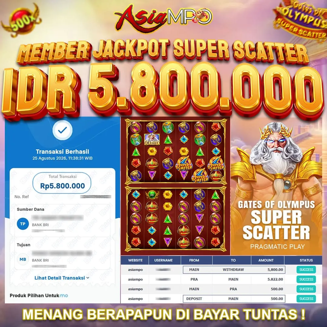 MEMBER JACKPOT GATES OF OLYMPUS SUPER SCATTER IDR 5.800.000
