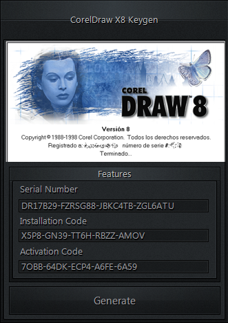 corel draw x8 serial key list