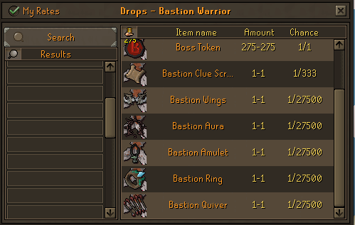Bastion Warrior Drops