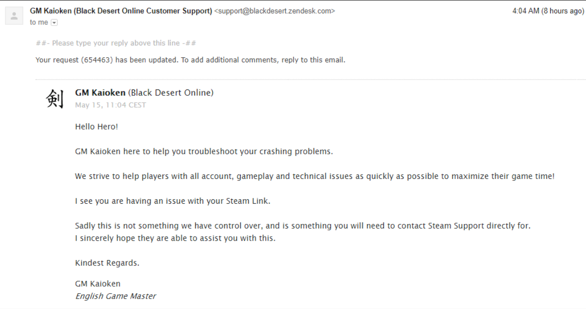 Black Desert Online not working from Steam Link Black Desert Player Support