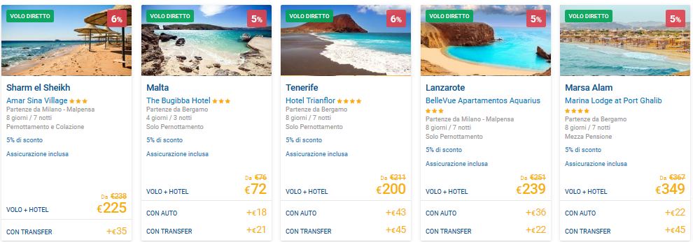 Guarda qui le offerte Logitravel volo + hotel!