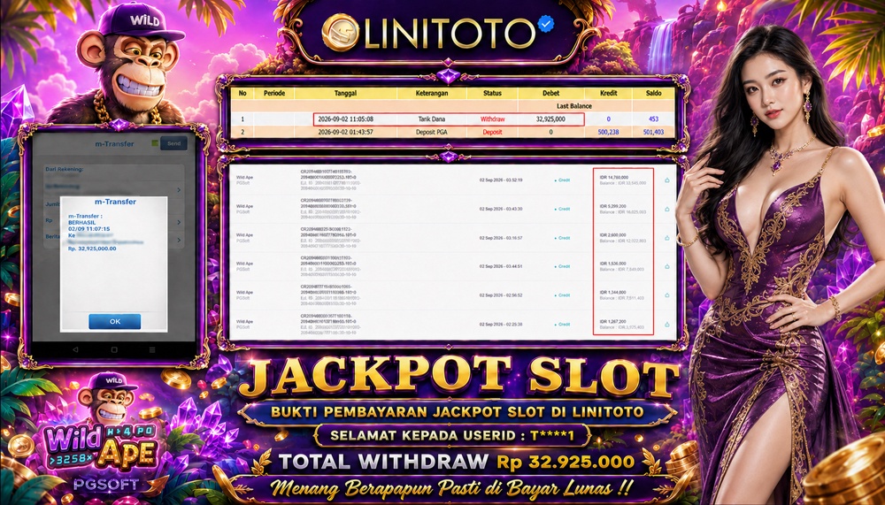 LINITOTO JACKPOT SLOT Wild Ape Rp.32,925,000- LUNAS