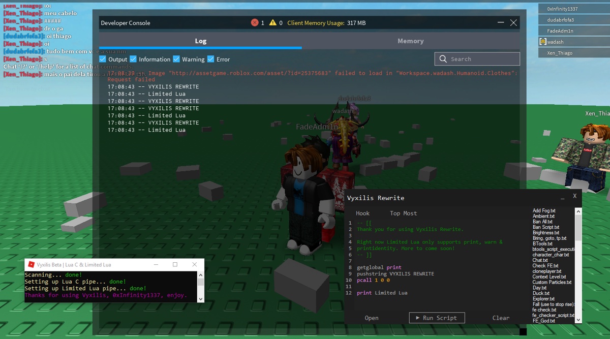 Updated Vyxilis Rewrite 7 Feb Luac Limited Lua - roblox scripts limited lua