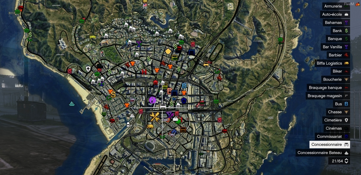 gta v fivem postal code map