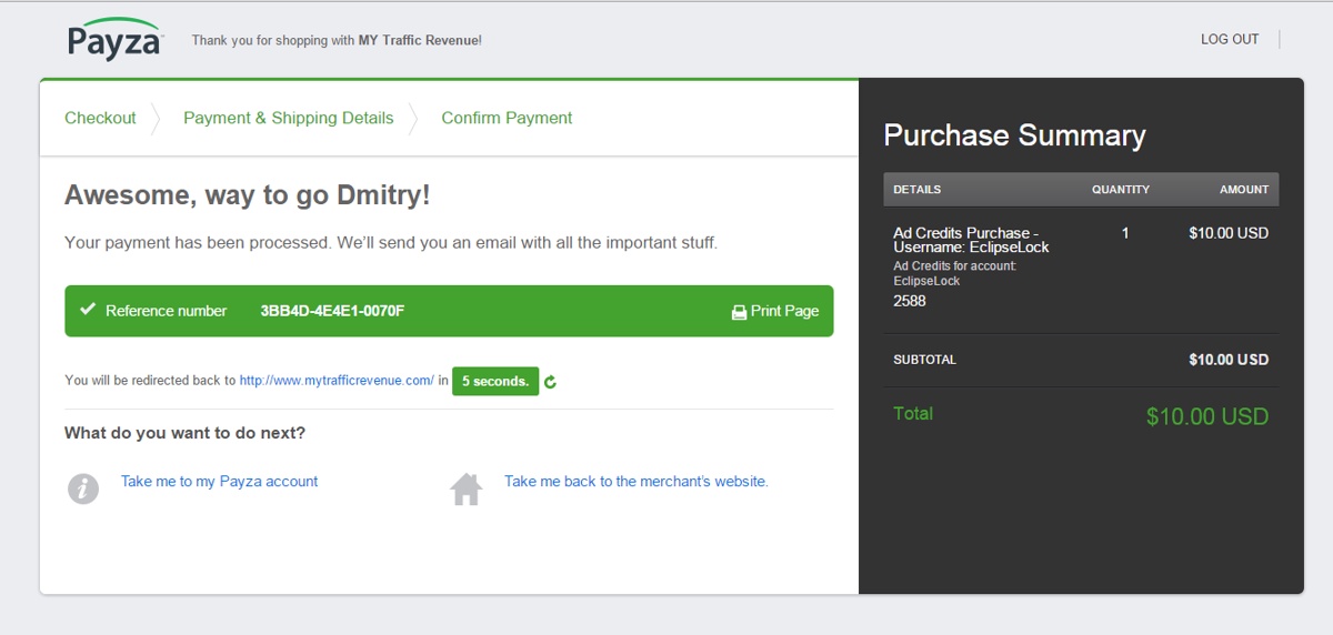 Has payment