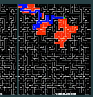 Maze that demonstrates AI capabilities